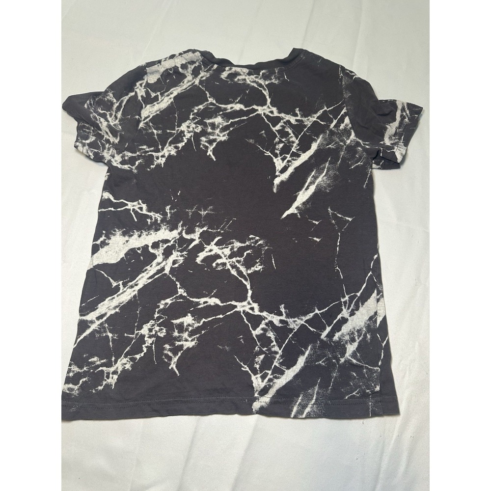 H&M Marble Print T-Shirt Kids 8/10 Black White Grunge Streetwear Graphic Tee - Picture 6 of 7